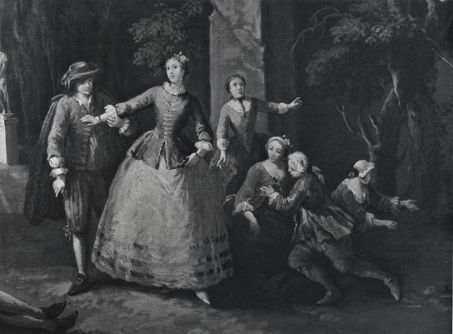 Boccardi, Cosimo — Zais Giuseppe - sec. XVIII - Scena di vita in villa: dame e gentiluomini in conversazione — particolare